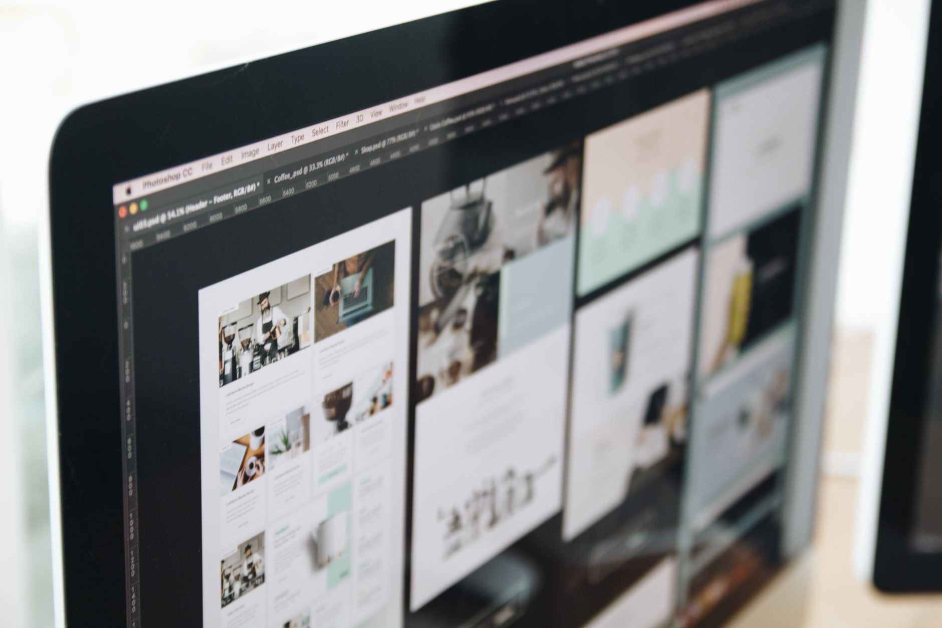 Building a small business website on a desktop